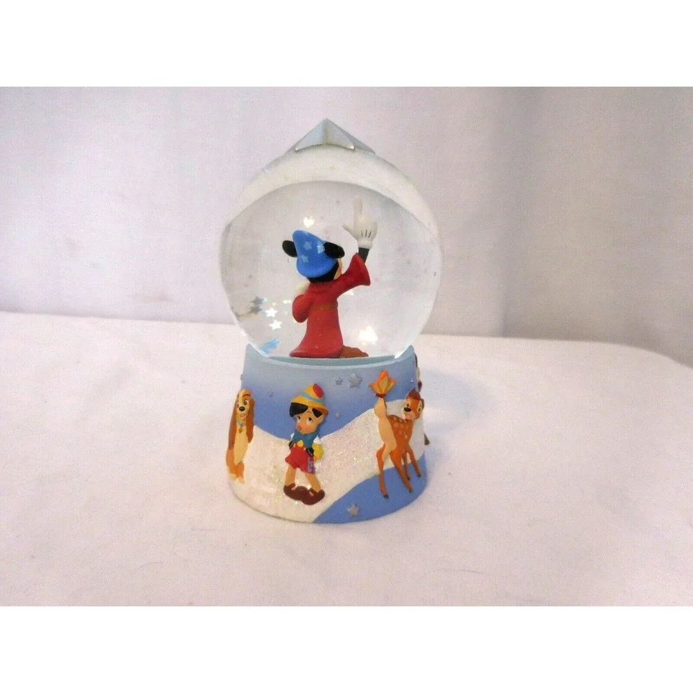 Disney Store Mickey Mouse Wizard Snow Globe Fantasia Sorcerer's Apprentice
